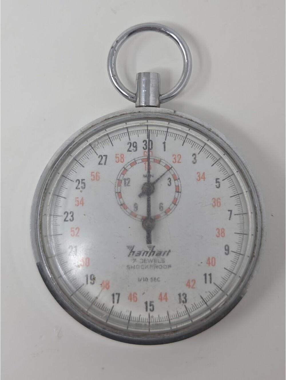 Stopwatch HanHart Lever 7 Jewels Shockproof 1/10 Sec made in Germany